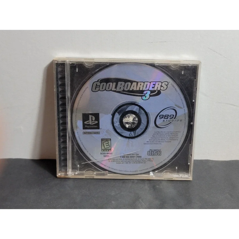 1998 PS1 Cool Boarders 3 Sony PlayStation Game SCUS-94251 Tested Works